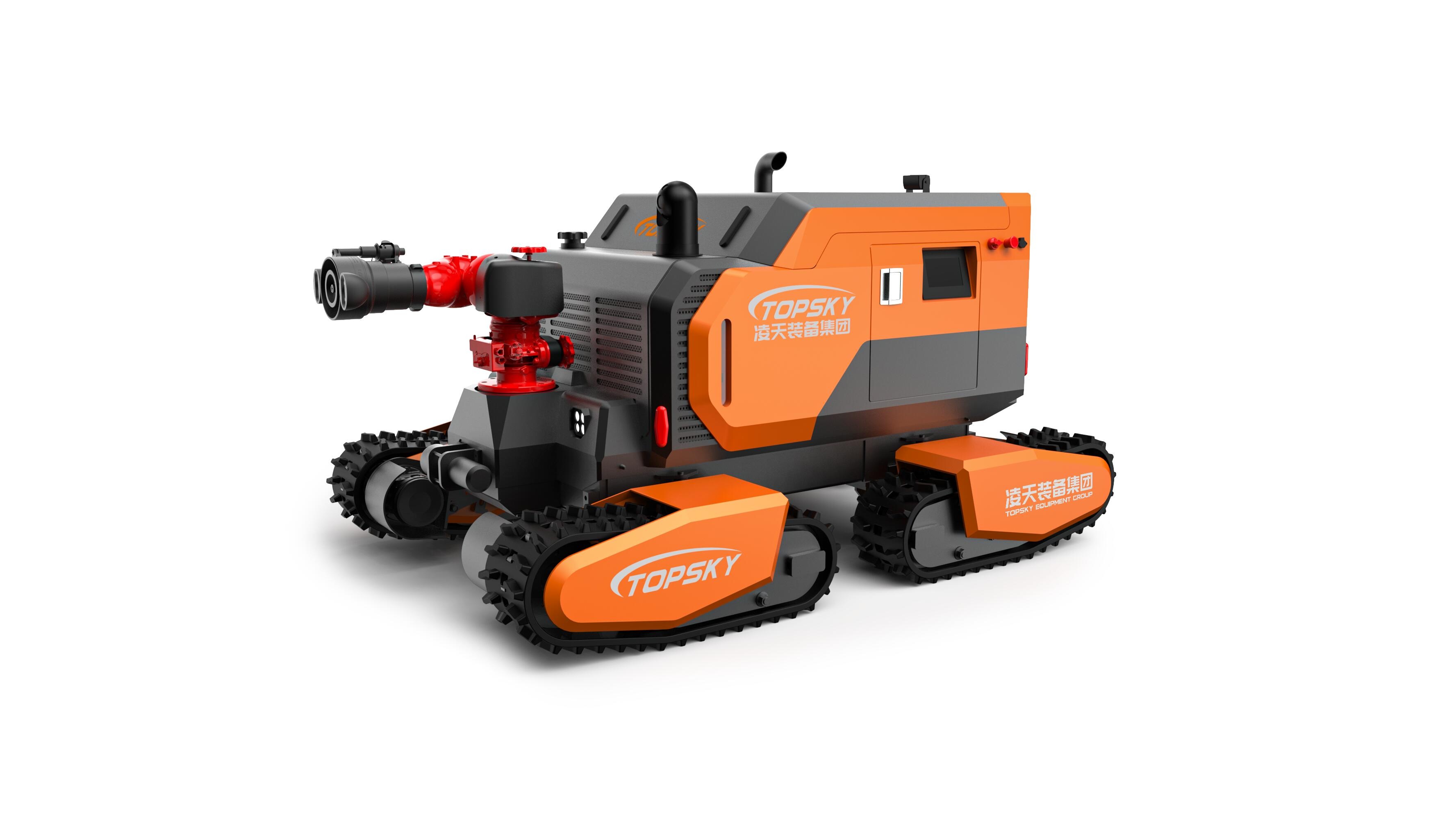 全地形消防滅火機(jī)器人 （第2代，四履帶，油動液壓、150進(jìn)口消防水炮）